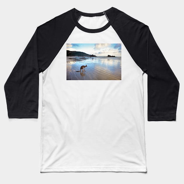 Kangaroo, Cape Hillsborough, Queensland Baseball T-Shirt by AndrewGoodall